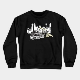 City Buildings Bus Abstract Art Creative Design Crewneck Sweatshirt